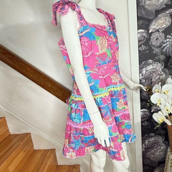 Marié by Victoria Dunn Pink and Blue Ruffled Tiered Sundress - Picture 5 of 7